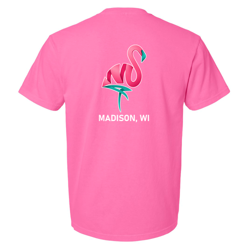Comfort Colors Unisex Garment-Dyed Heavyweight T-Shirt -- Neon Pink  Left Chest Design
