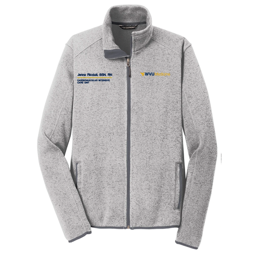 Port Authority Sweater Fleece Jacket -- Grey Heather