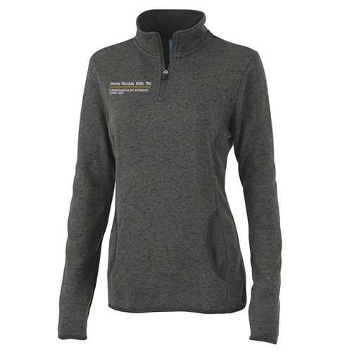 Charles River Womens Heathered Fleece Pullover -- Charcoal Heather