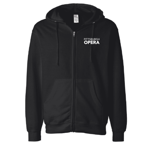 Embroidered Independent Trading Full-Zip Hoodie -- Black