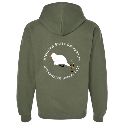 Gildan Midweight Fleece Adult Full Zip Hooded Sweatshirt -- Military Green