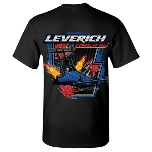 Gildan Heavy Cotton Basic T-Shirt Graphic Front Dragster Back -- Black