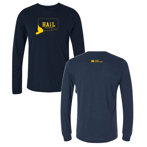 Mens/Unisex Bella Canvas Soft Fitted Triblend Long Sleeve Tee -- Solid Navy Triblend