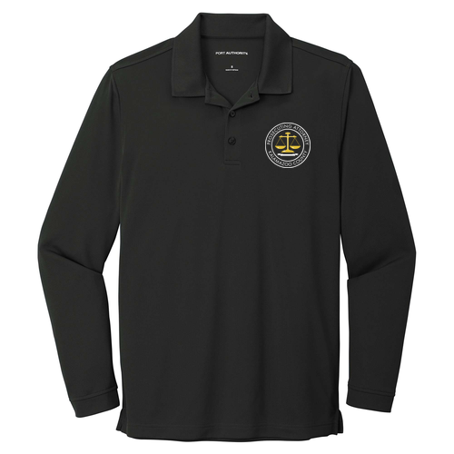 Port Authority Dry Zone Uv Micro-Mesh Long Sleeve Polo -- Deep Black