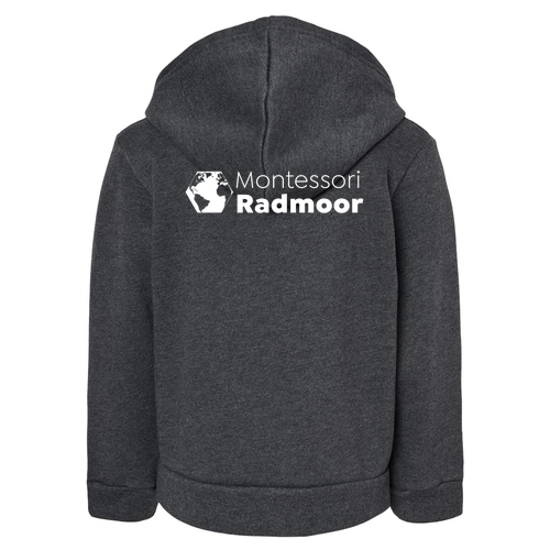 Bella+ Canvas Toddler Full-Zip Hooded Sweatshirt -- Dark Grey Heather