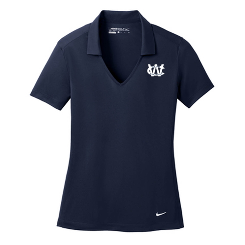 Ladies Nike Golf Dri Fit Vertical Mesh Polo -- Marine
