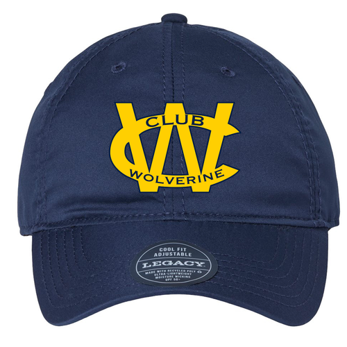 Men/Unisex Legacy Cool Fit Adjustable Hat -- Navy, Maize Logo