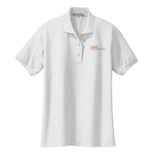 Port Authority Ladies Silk Touch Sport Shirt. -- White