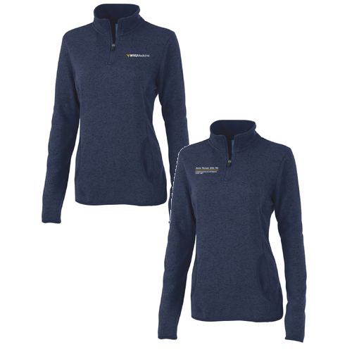 Charles River Womens Heathered Fleece Pullover -- Navy Heather