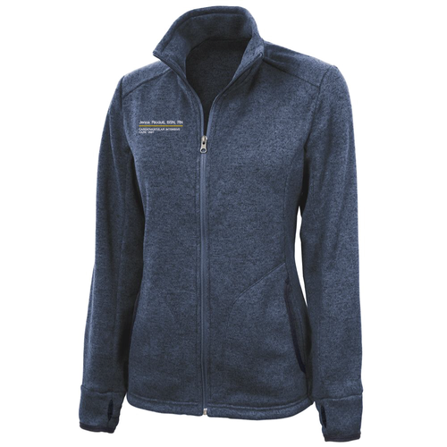 Charles River Ladies Heathered Fleece Jacket -- Navy Heather