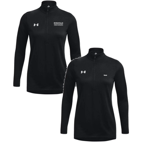 Under Armour Ladies' Team Tech Half-Zip -- Black / White_001