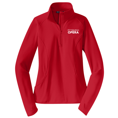 Pittsburgh Opera Women's Embroidered 1/4 Zip -- Red