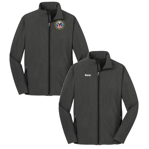 Port Authority Core Soft Shell Jacket -- Black Charcoal Heather