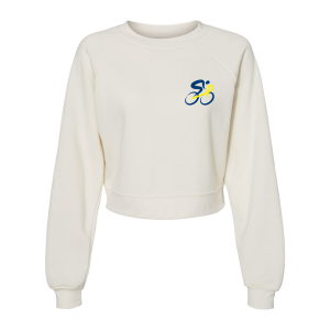 Ladies Bella Canvas Raglan Pullover Fleece -- Vintage White