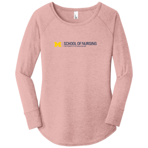 Ladies District Made Perfect Tri Long Sleeve Tunic -- Blush Frost