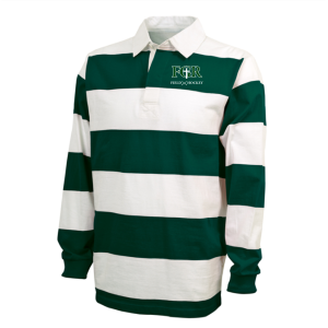 Men/Unisex Charles River Classic Rugby Shirt -- Forest / White