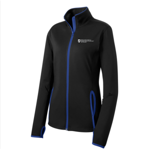 Ladies Sport-Tek Sport Wick Stretch Contrast Full Zip Jacket -- Black / True Royal