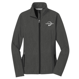 Ladies Port Authority Ladies Core Soft Shell Jacket -- Black Charcoal Heather