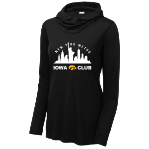 Ladies Sport-Tek Ladies PosiCharge Tri-Blend Wicking Long Sleeve Hoodie -- Black Triad Solid