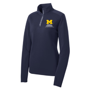 Ladies Sport-Tek Sport Wick Textured Quarter Zip Pullover -- True Navy