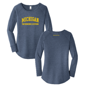 Ladies District Made Soft Perfect Tri Long Sleeve Tunic -- Navy Frost