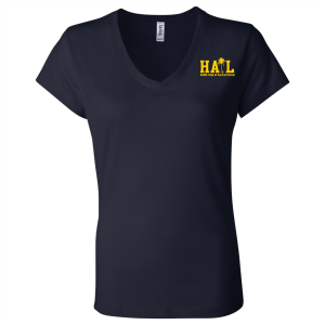 Ladies Bella Canvas Soft Fitted Short Sleeve V-Neck T-Shirt -- Navy