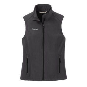 Ladies Port Authority Ladies Core Soft Shell Vest -- Black Charcoal Heather