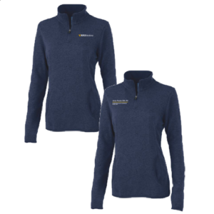 Ladies Charles River Womens Heathered Fleece Pullover -- Navy Heather