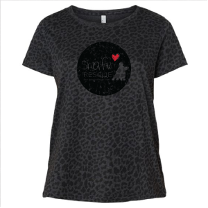Ladies LAT Curvy Collection Women's Fine Jersey Tee -- Black Leopard