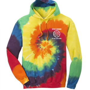Men/Unisex Port & Company Essential Tie Dye Pullover Hooded Sweatshirt -- Rainbow