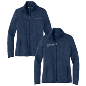 Ladies Port Authority Ladies Sweater Fleece Jacket -- River Blue Navy Heather