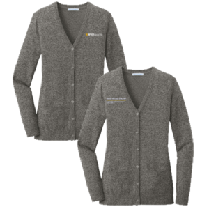 Ladies Port Authority Ladies Marled Cardigan Sweater -- Warm Grey Marl