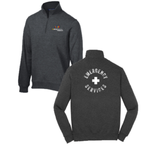 Emergency Services Design - Men/Unisex Sport Tek Quarter Zip Sweatshirt -- Graphite Heather