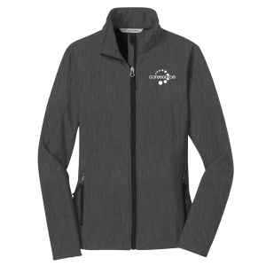 Ladies Port Authority Ladies Core Soft Shell Jacket -- Black Charcoal Heather