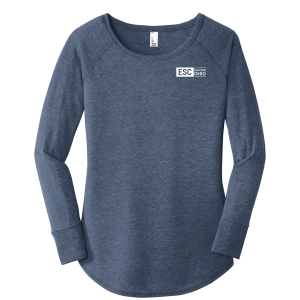 District Made Ladies Perfect Tri Long Sleeve Tunic -- Navy Frost