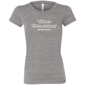 Ladies Bella Canvas Soft Fitted Triblend Short-Sleeve T-Shirt -- Grey Triblend, Wines Elementary