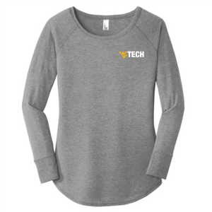 Ladies District Made Ladies Perfect Tri Long Sleeve Tunic -- Grey Frost