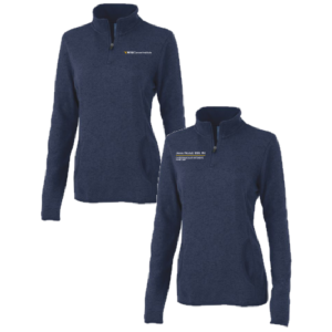 Ladies Charles River Womens Heathered Fleece Pullover -- Navy Heather