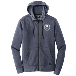 Mens Unisex New Era Tri Blend Fleece Full Zip Hoodie -- True Navy Heather