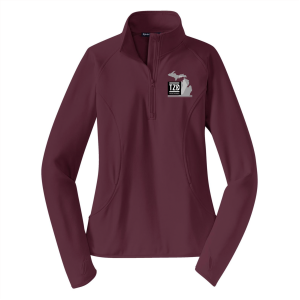 Ladies Sport Tek Sport Wick Stretch Half Zip Pullover -- Maroon