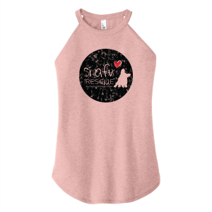 Ladies District Made Perfect Tri Rocker Tank -- Blush Frost
