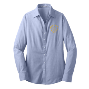 Ladies Port Authority Ladies Crosshatch Easy Care shirt -- Chambray Blue
