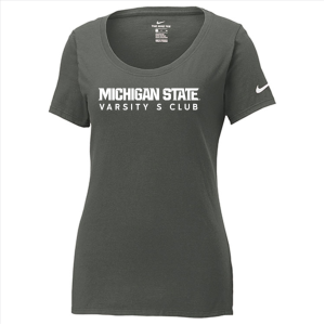 Ladies Nike Ladies Dri-FIT Cotton/Poly Scoop Neck Tee -- Anthracite