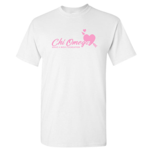 Chi Omega White Gildan Cotton Shirt
