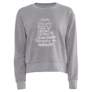 Ladies Next Level Ladies' Laguna Sueded Sweatshirt -- Heather Grey