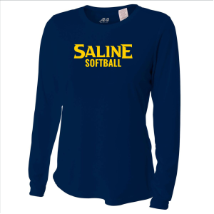 Ladies A4 Long Sleeve Cooling Performance Crew -- Navy