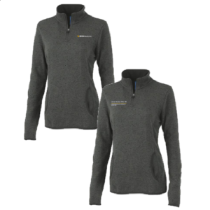 Ladies Charles River Womens Heathered Fleece Pullover -- Charcoal Heather