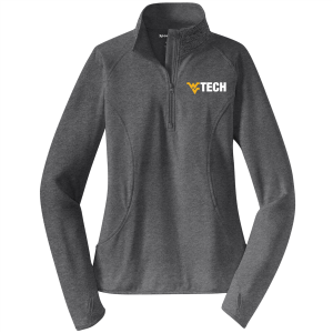 Ladies Sport Tek Ladies Sport Wick Stretch Half Zip Pullover -- Charcoal Grey Heather