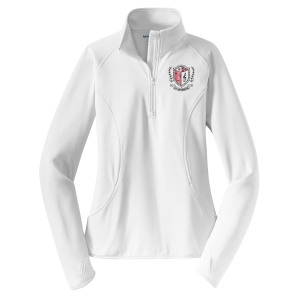 Ladies Sport Tek Sport Wick Stretch Half Zip Pullover -- White