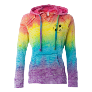 Ladies MV Sport Courtney Burnout V-Notch Sweatshirt -- Rainbow Stripe